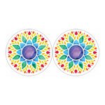 Reiki Chakra Flower Print Car Coasters
