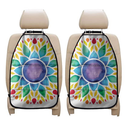 Reiki Chakra Flower Print Car Seat Organizers