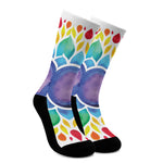 Reiki Chakra Flower Print Crew Socks