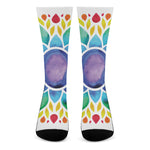Reiki Chakra Flower Print Crew Socks