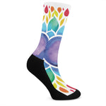 Reiki Chakra Flower Print Crew Socks