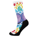 Reiki Chakra Flower Print Crew Socks