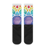 Reiki Chakra Flower Print Crew Socks