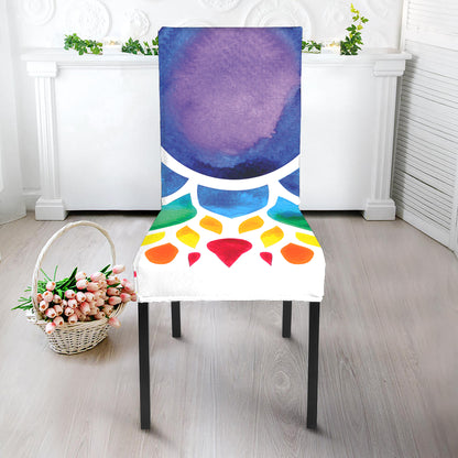 Reiki Chakra Flower Print Dining Chair Slipcover