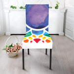 Reiki Chakra Flower Print Dining Chair Slipcover