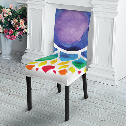 Reiki Chakra Flower Print Dining Chair Slipcover