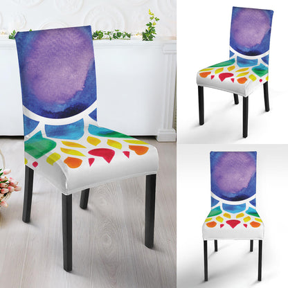 Reiki Chakra Flower Print Dining Chair Slipcover