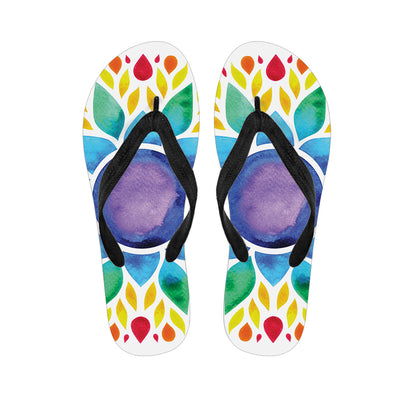 Reiki Chakra Flower Print Flip Flops