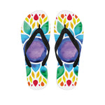 Reiki Chakra Flower Print Flip Flops