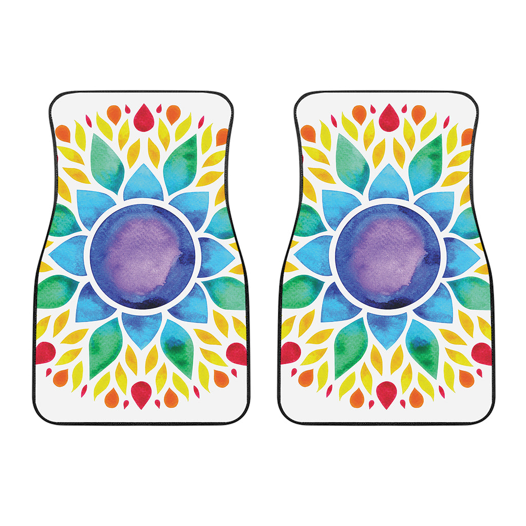 Reiki Chakra Flower Print Front Car Floor Mats