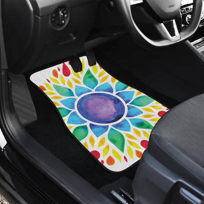Reiki Chakra Flower Print Front Car Floor Mats