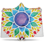 Reiki Chakra Flower Print Hooded Blanket
