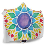 Reiki Chakra Flower Print Hooded Blanket