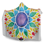 Reiki Chakra Flower Print Hooded Blanket