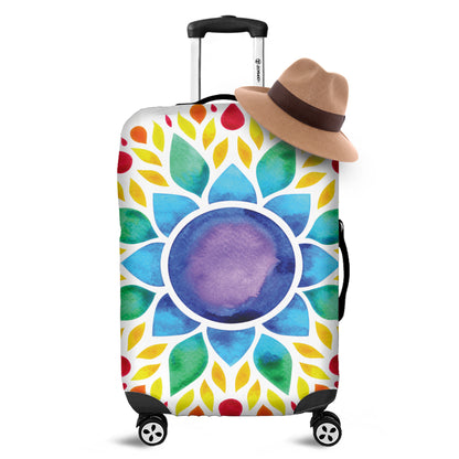 Reiki Chakra Flower Print Luggage Cover