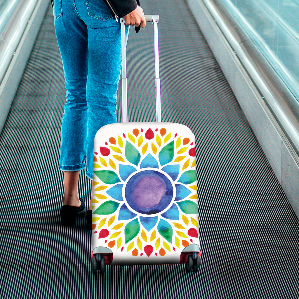 Reiki Chakra Flower Print Luggage Cover