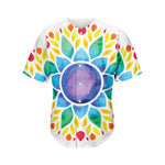 Reiki Chakra Flower Print Men's Baseball Jersey