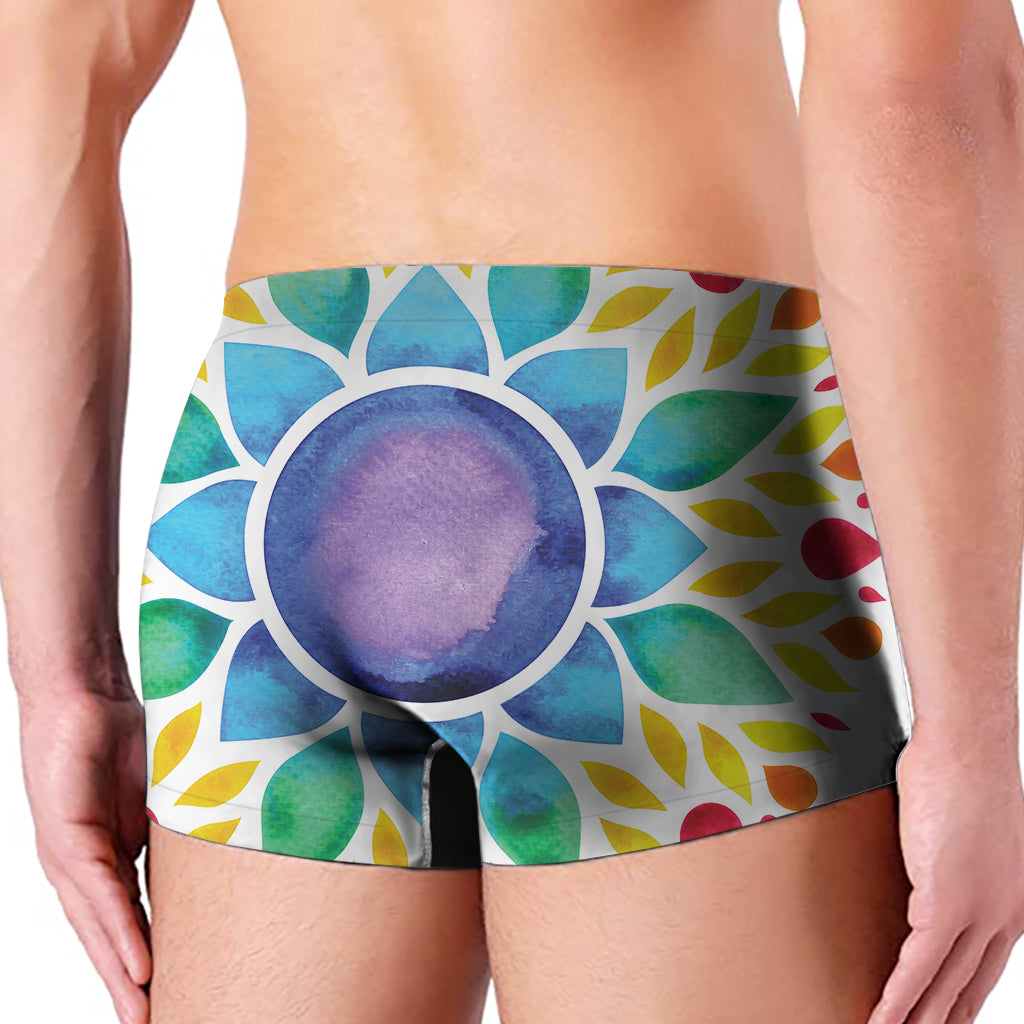 Reiki Chakra Flower Print Men's Boxer Briefs