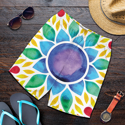 Reiki Chakra Flower Print Men's Shorts