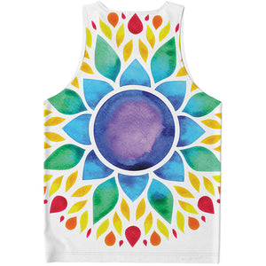 Reiki Chakra Flower Print Men's Tank Top