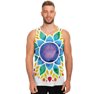 Reiki Chakra Flower Print Men's Tank Top