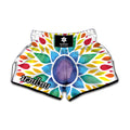 Reiki Chakra Flower Print Muay Thai Boxing Shorts