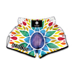 Reiki Chakra Flower Print Muay Thai Boxing Shorts