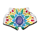 Reiki Chakra Flower Print Muay Thai Boxing Shorts