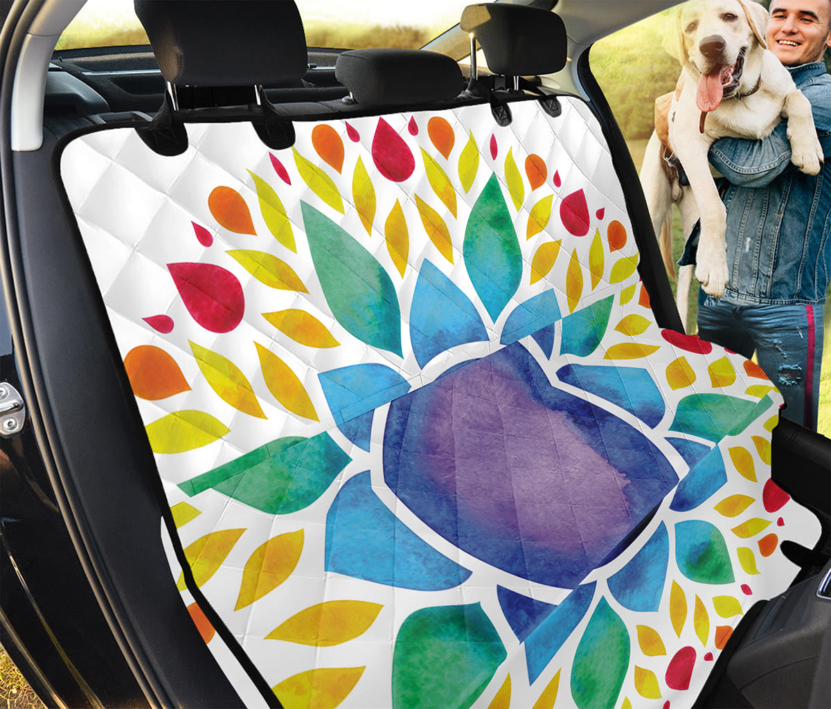 Reiki Chakra Flower Print Pet Car Back Seat Cover