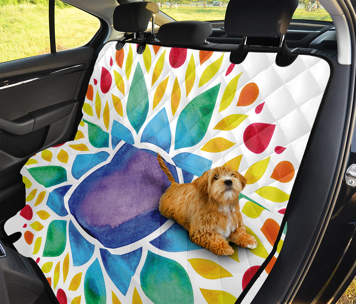 Reiki Chakra Flower Print Pet Car Back Seat Cover