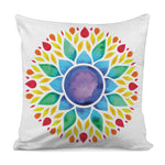 Reiki Chakra Flower Print Pillow Cover