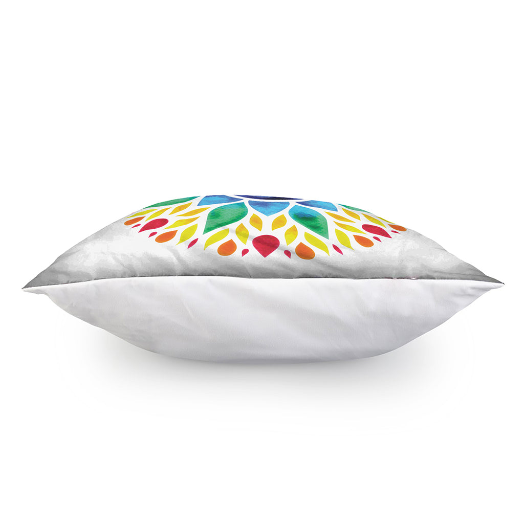 Reiki Chakra Flower Print Pillow Cover