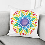 Reiki Chakra Flower Print Pillow Cover