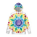 Reiki Chakra Flower Print Pullover Hoodie