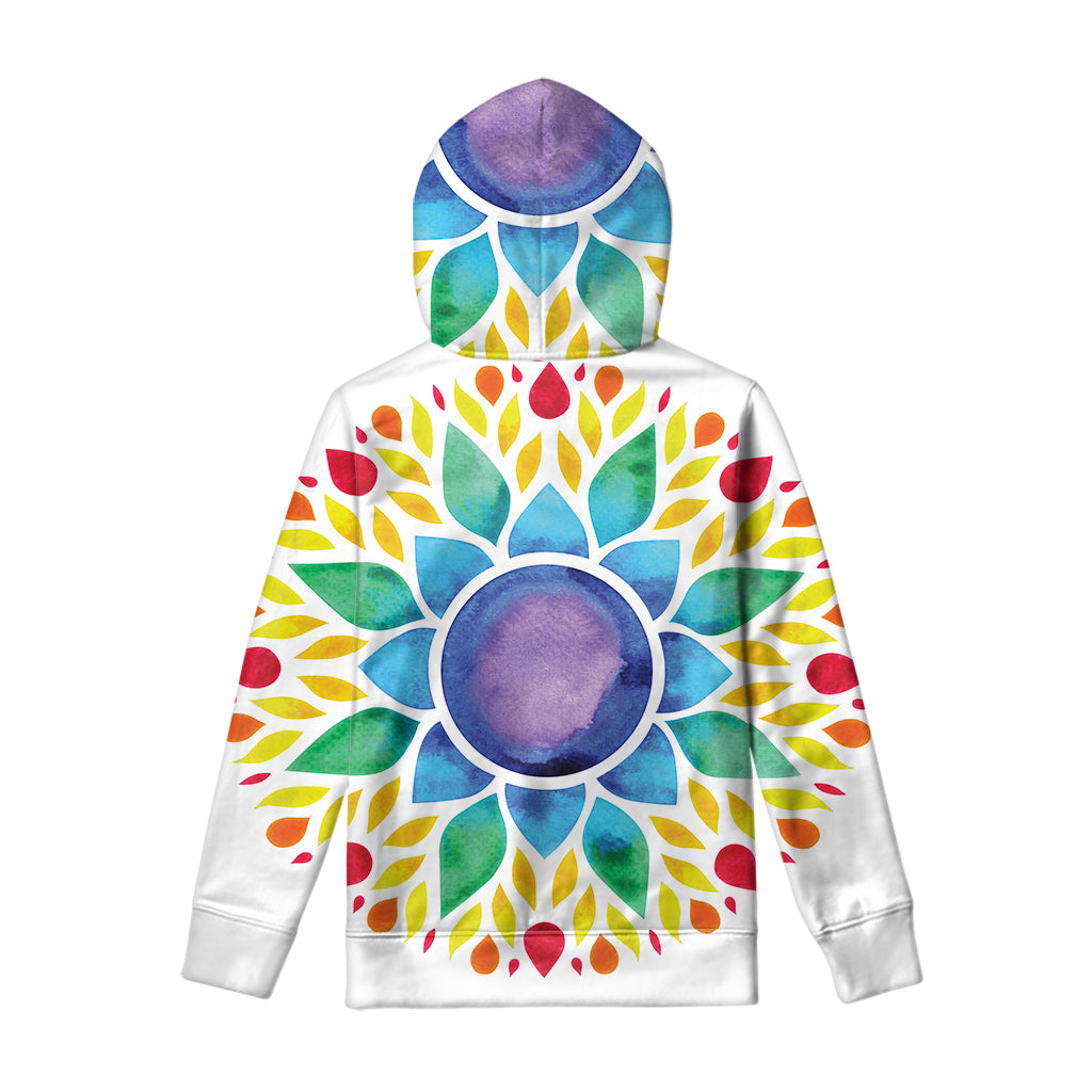 Reiki Chakra Flower Print Pullover Hoodie