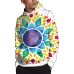 Reiki Chakra Flower Print Pullover Hoodie
