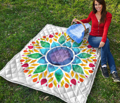 Reiki Chakra Flower Print Quilt