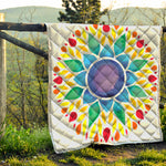 Reiki Chakra Flower Print Quilt