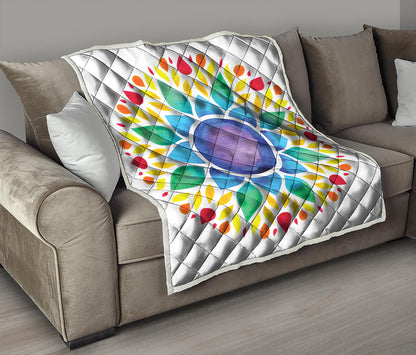Reiki Chakra Flower Print Quilt