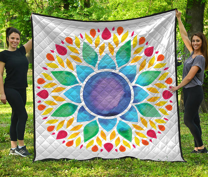 Reiki Chakra Flower Print Quilt
