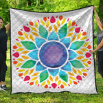 Reiki Chakra Flower Print Quilt