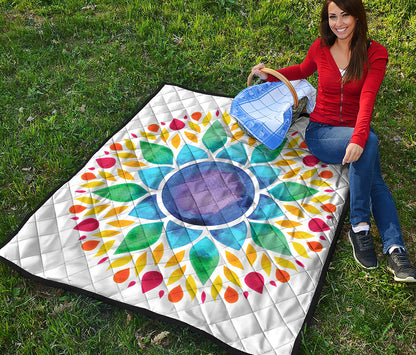 Reiki Chakra Flower Print Quilt