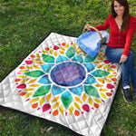 Reiki Chakra Flower Print Quilt