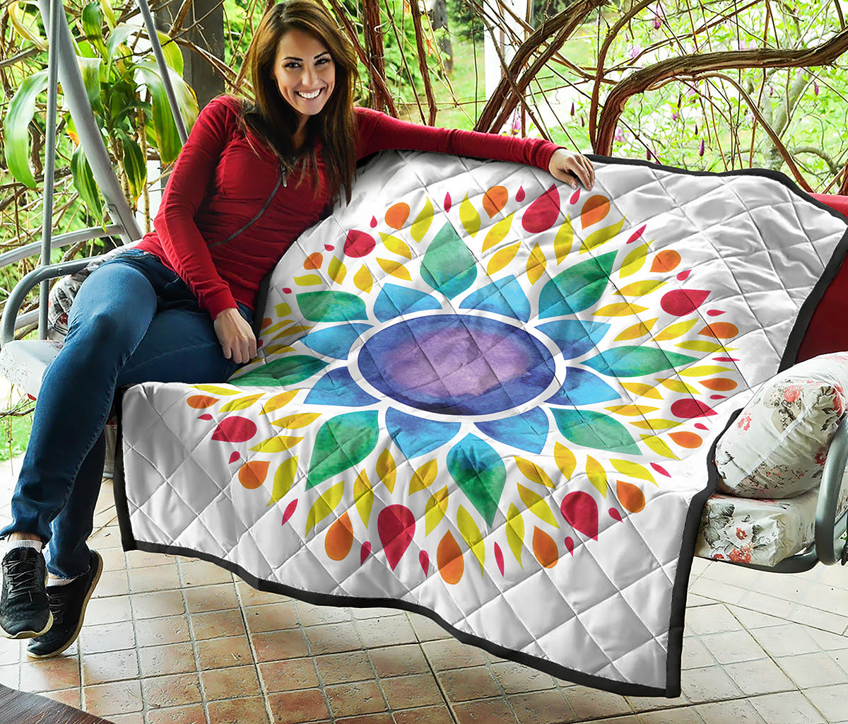 Reiki Chakra Flower Print Quilt