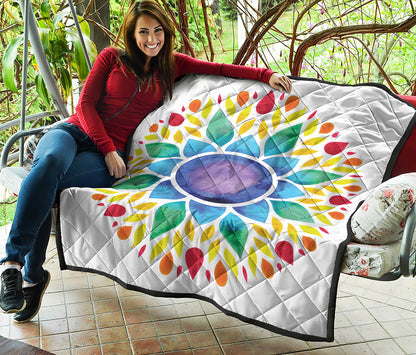 Reiki Chakra Flower Print Quilt