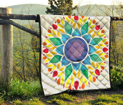 Reiki Chakra Flower Print Quilt
