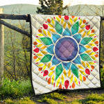 Reiki Chakra Flower Print Quilt