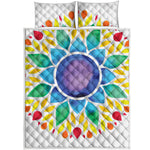 Reiki Chakra Flower Print Quilt Bed Set