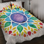 Reiki Chakra Flower Print Quilt Bed Set