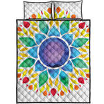 Reiki Chakra Flower Print Quilt Bed Set